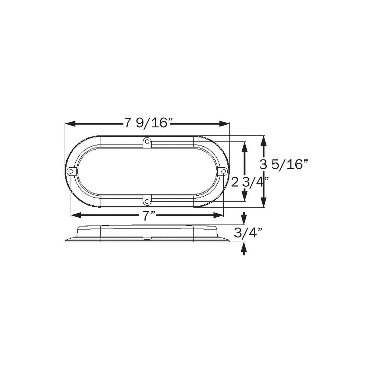 Seachoice LED 6-in. Oval Sealed Lights for Surface Mount