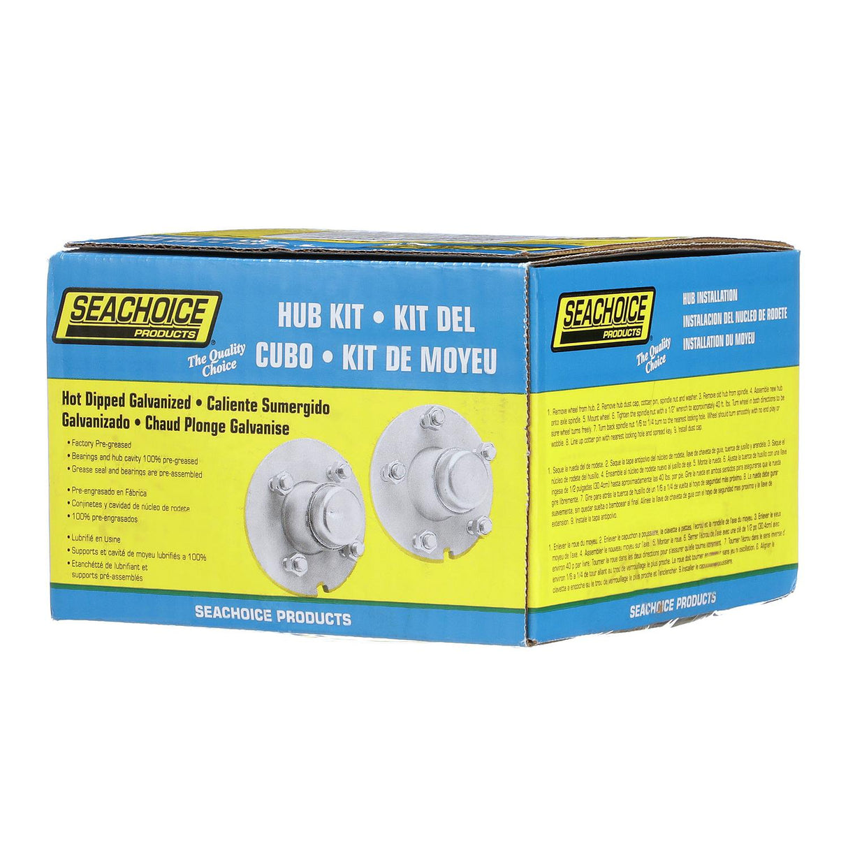 Seachoice 53021 Trailer Wheel Hub, 1 In. Axle, 4 Lug, Galvanized, Pregreased
