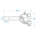 Seachoice 6-Ton Pintle Ball Hitch, 2 In. Ball, Trailer Towing, Black