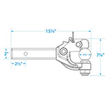 Seachoice 6-Ton Pintle Ball Hitch, 2-5/16 in. Ball, Trailer Towing, Black