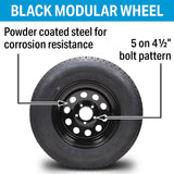 Seachoice 53403 ST175/80R13C/5H KR35 13" Black Modular, 5 Lug Radial Tire & Wheel Assembly