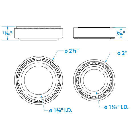 Seachoice Marine Boat Trailer Wheel Bearing Kit, 1-3/8 In. X 1-1/16 In. Axle, Set of 2