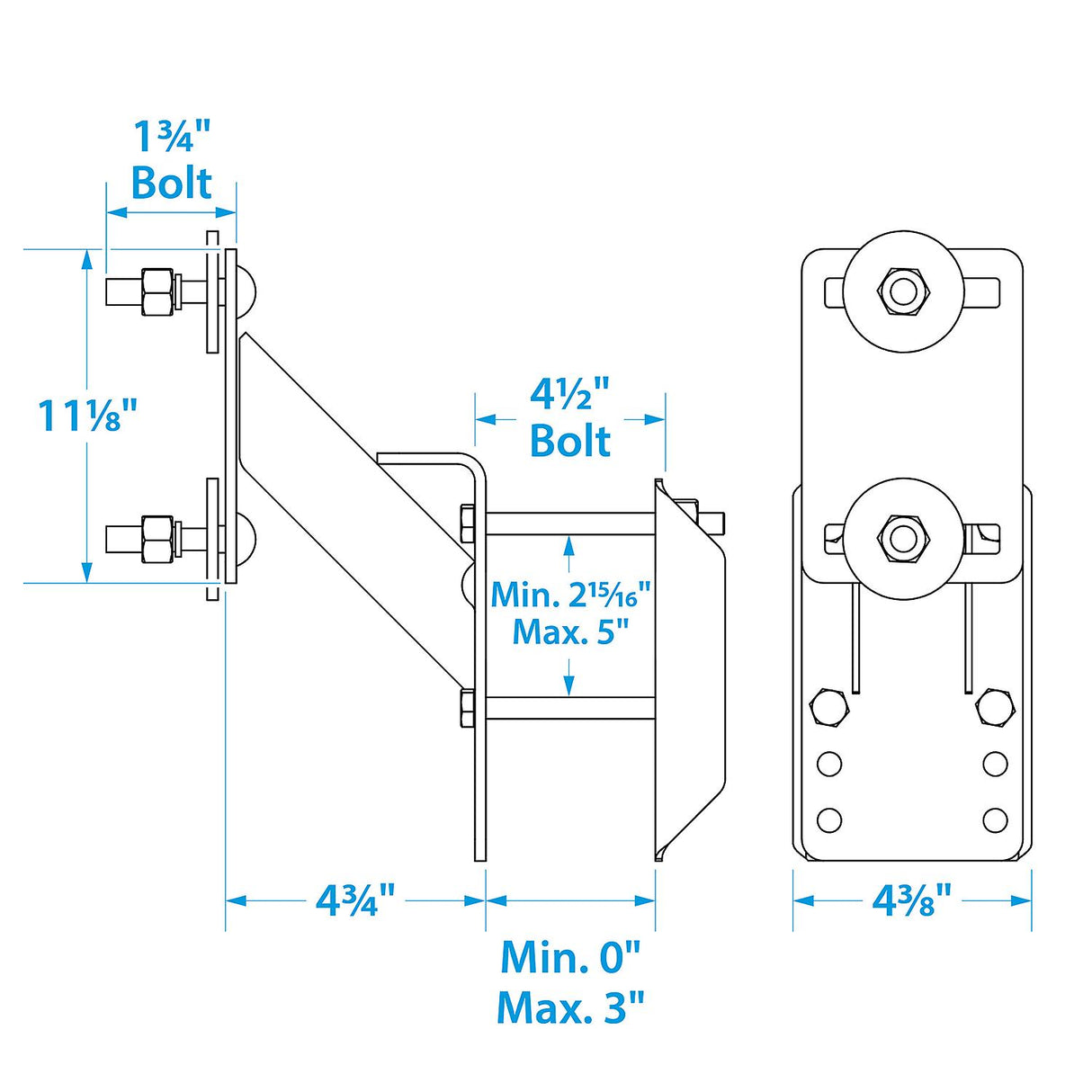 Seachoice Side Mount Spare Tire Carrier for Boat Trailer