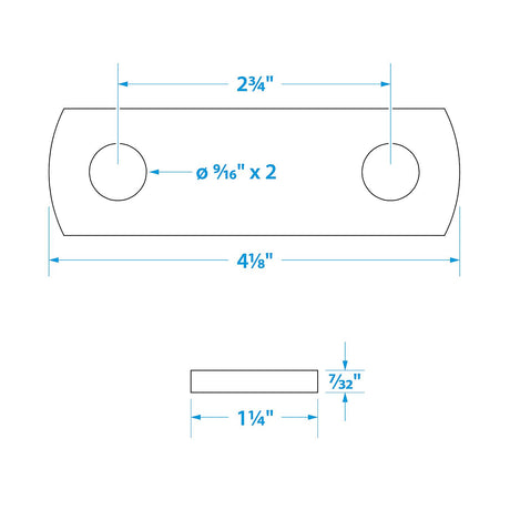 Seachoice Spring Shackles, 2-3/4 In. Center to Center, Accepts 9/16 In. Shackle Bolts, Pack of 2