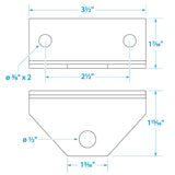 Seachoice Replacement Angle Bracket for Boat Trailer Swivel Bolster Bracket, 11 Gauge Galvanized Steel