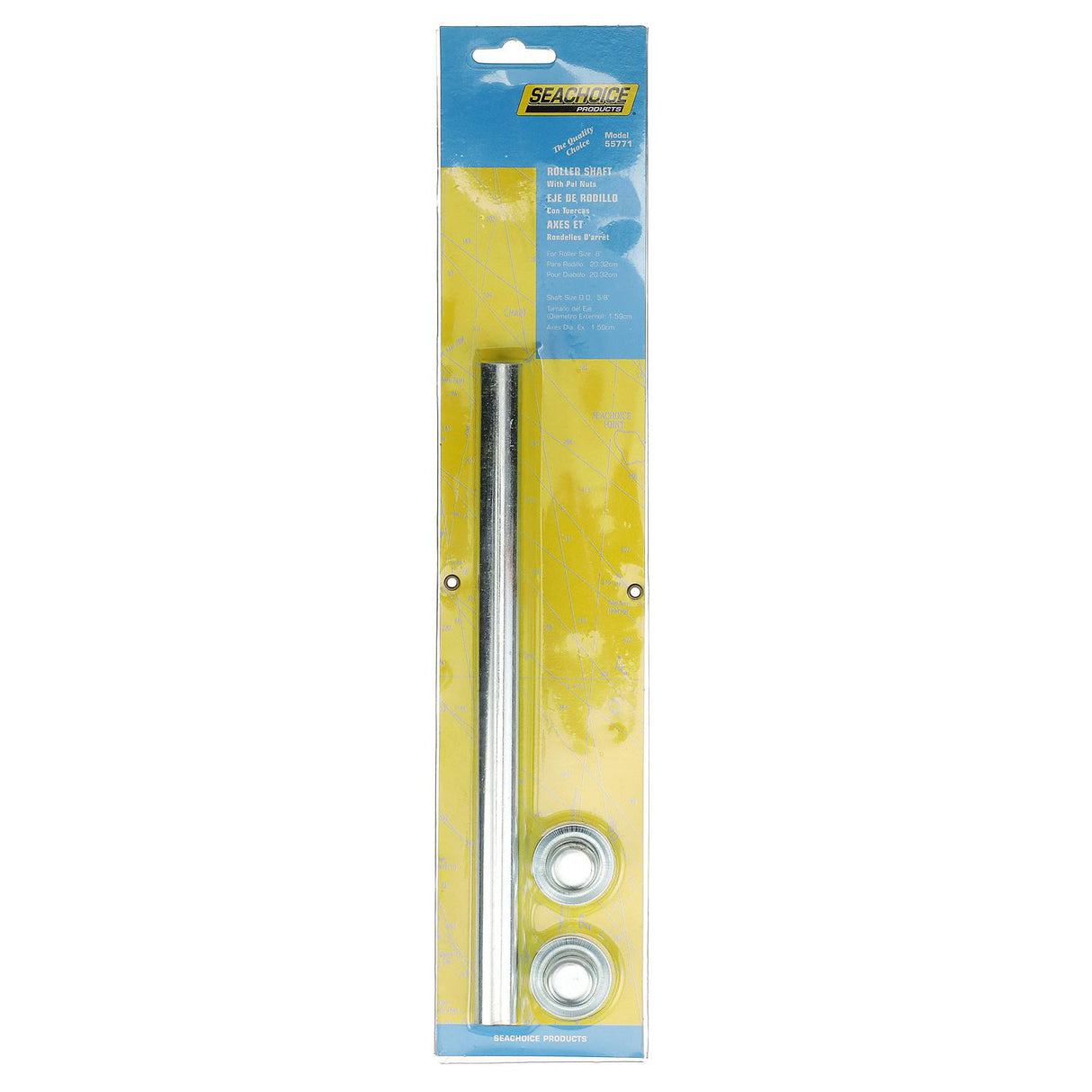 Seachoice Trailer Roller Shaft w/ 2 Pal Nuts, Fits 8-In. Roller