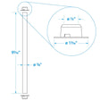 Seachoice Trailer Roller Shaft w/ 2 Pal Nuts, Fits 8-In. Roller