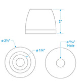 Seachoice 56380 Molded Side Guide End Cap, Black, Boat Trailer, 2-1/2 in. X 5/8 in.