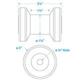 Seachoice Spool Roller, 4 in. X 5/8 in., TPR, Gold