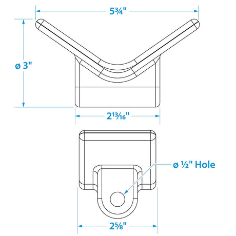 Seachoice Bow Stop, 3 in., TPR, Gold
