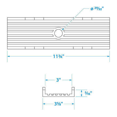 Seachoice 56640 Keel Pad, 12 In. X 3 In., TPR, Gold