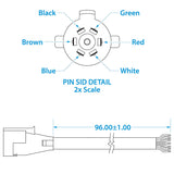 Seachoice 58111 Trailer Molded Connector, 7 Way, 8 Ft.