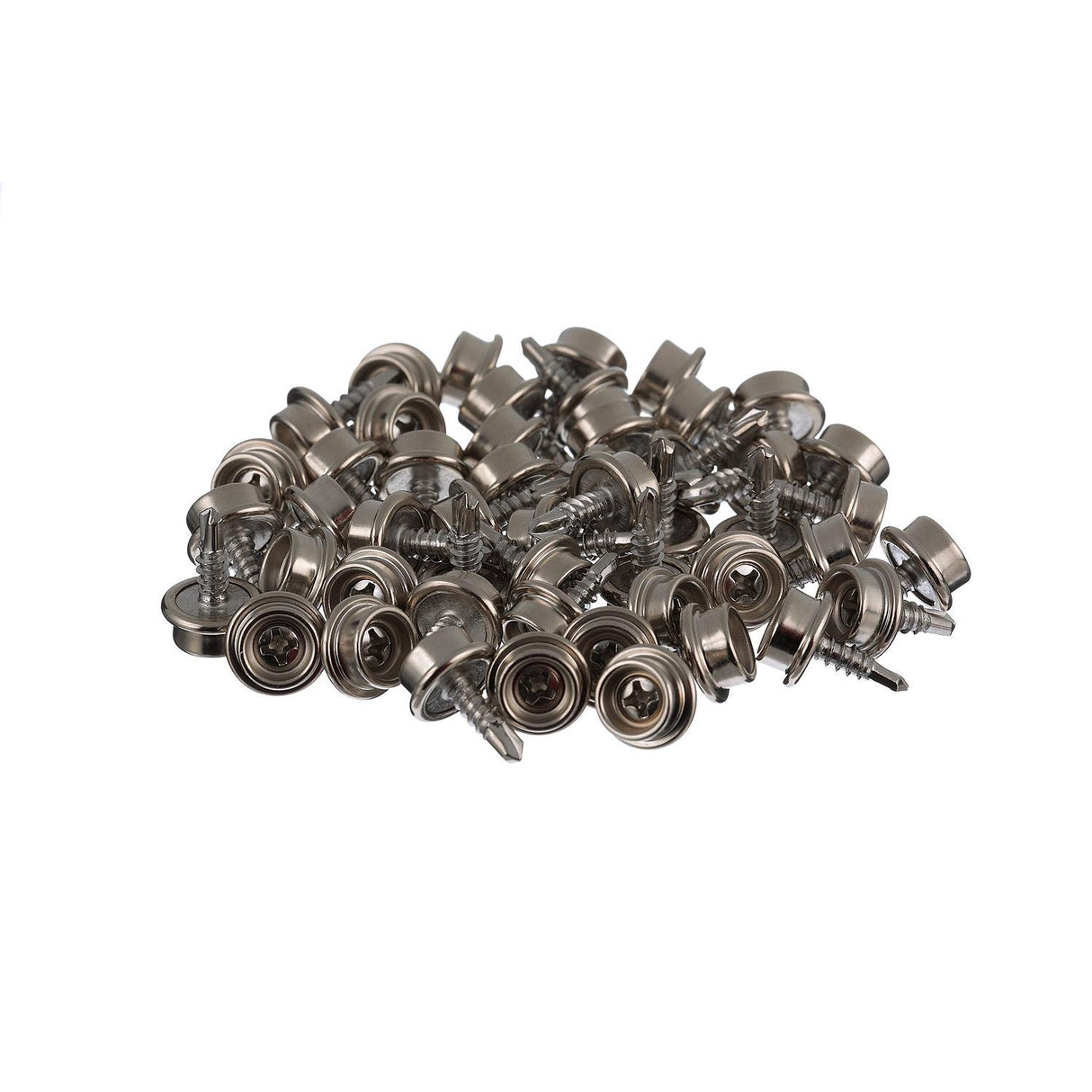 Seachoice Button Stud w/ Self Drilling 8 In. X 1/2 In. Stainless Steel Screw, Pack of 50