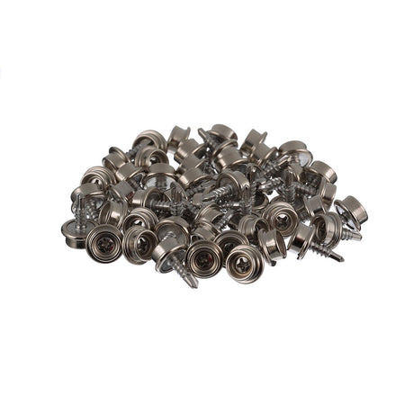 Seachoice Button Stud w/ Self Drilling 8 In. X 1/2 In. Stainless Steel Screw, Pack of 50