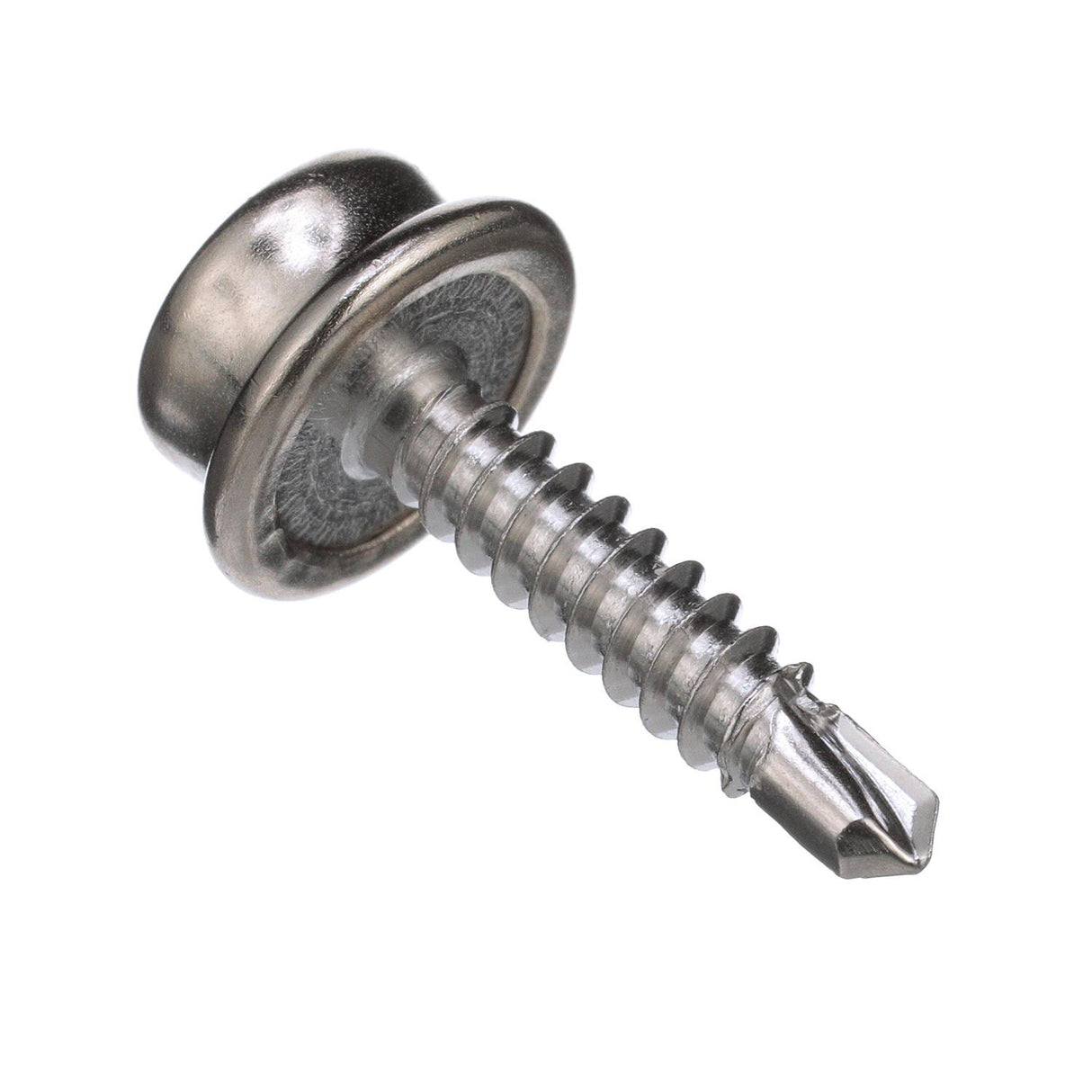 Seachoice Button Stud w/ Self Drilling 8 In. X 3/4 In. Stainless Steel Screw, Pack of 50