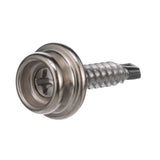 Seachoice Button Stud w/ Self Drilling 8 In. X 3/4 In. Stainless Steel Screw, Pack of 50