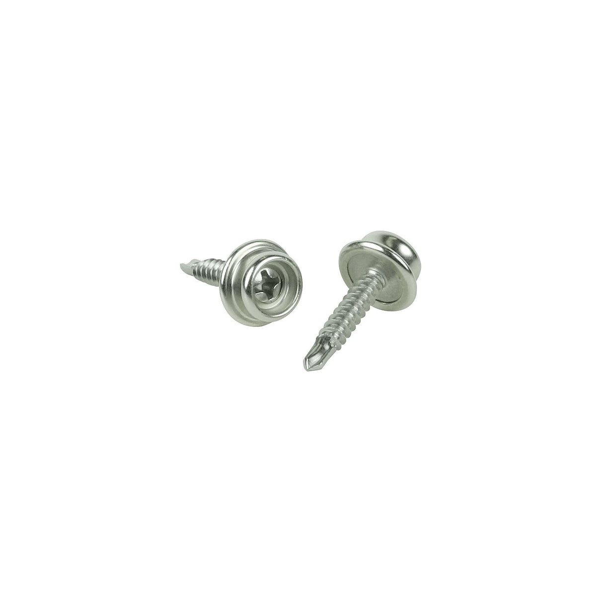 Seachoice Button Stud w/ Self Drilling 8 In. X 3/4 In. Stainless Steel Screw, Pack of 50