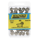 Seachoice Button Stud, #8 X 3/8 In. Stainless Steel Screw, Pack of 50