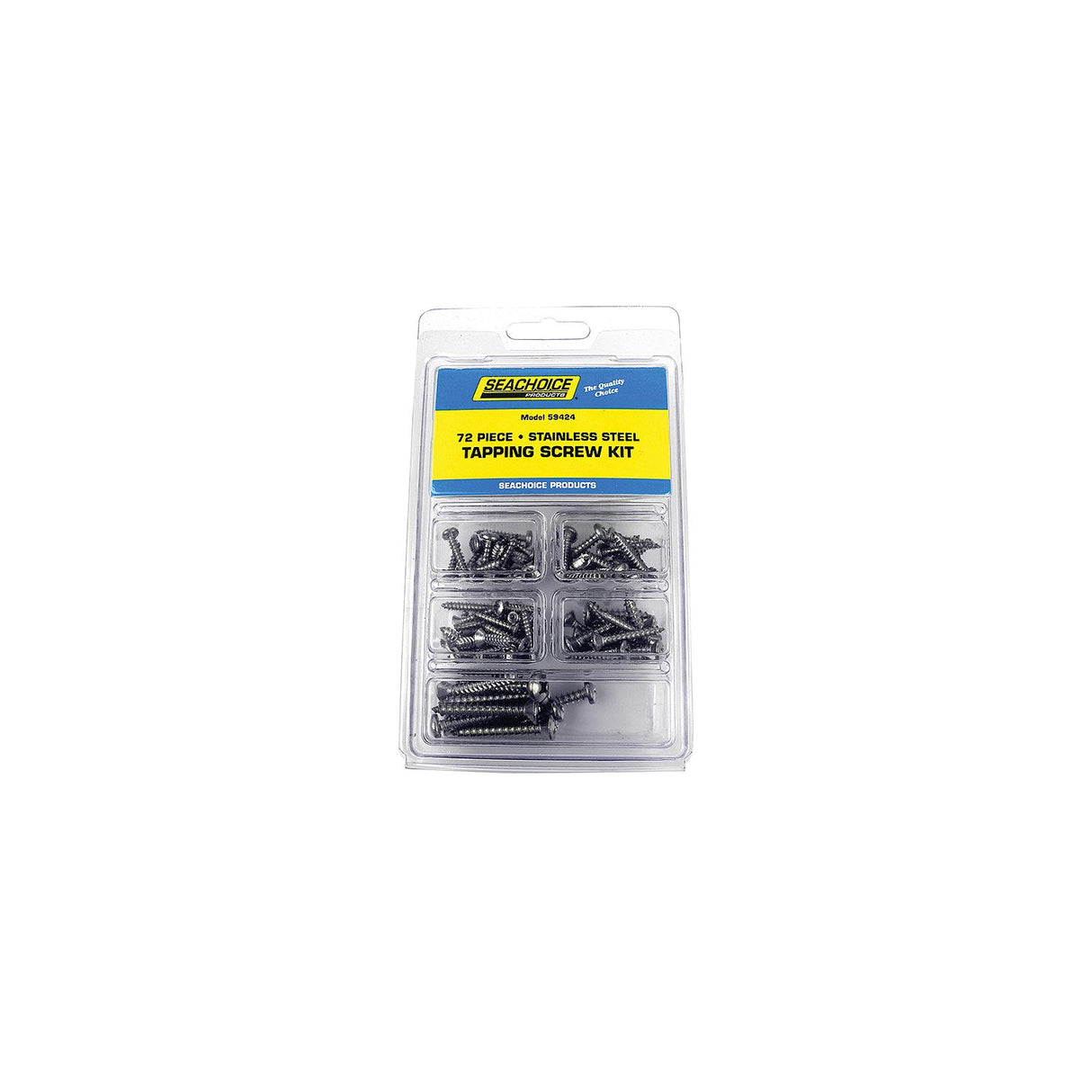 Seachoice Stainless Steel Tapping Screw Kit, 72 Piece