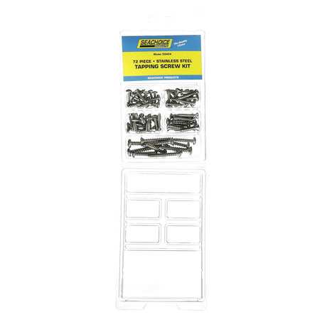 Seachoice Stainless Steel Tapping Screw Kit, 72 Piece