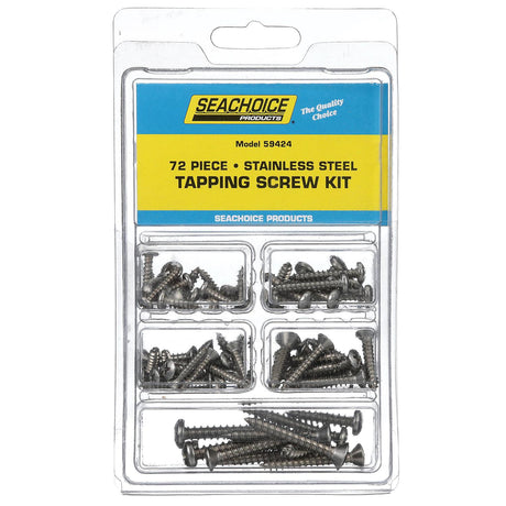 Seachoice Stainless Steel Tapping Screw Kit, 72 Piece