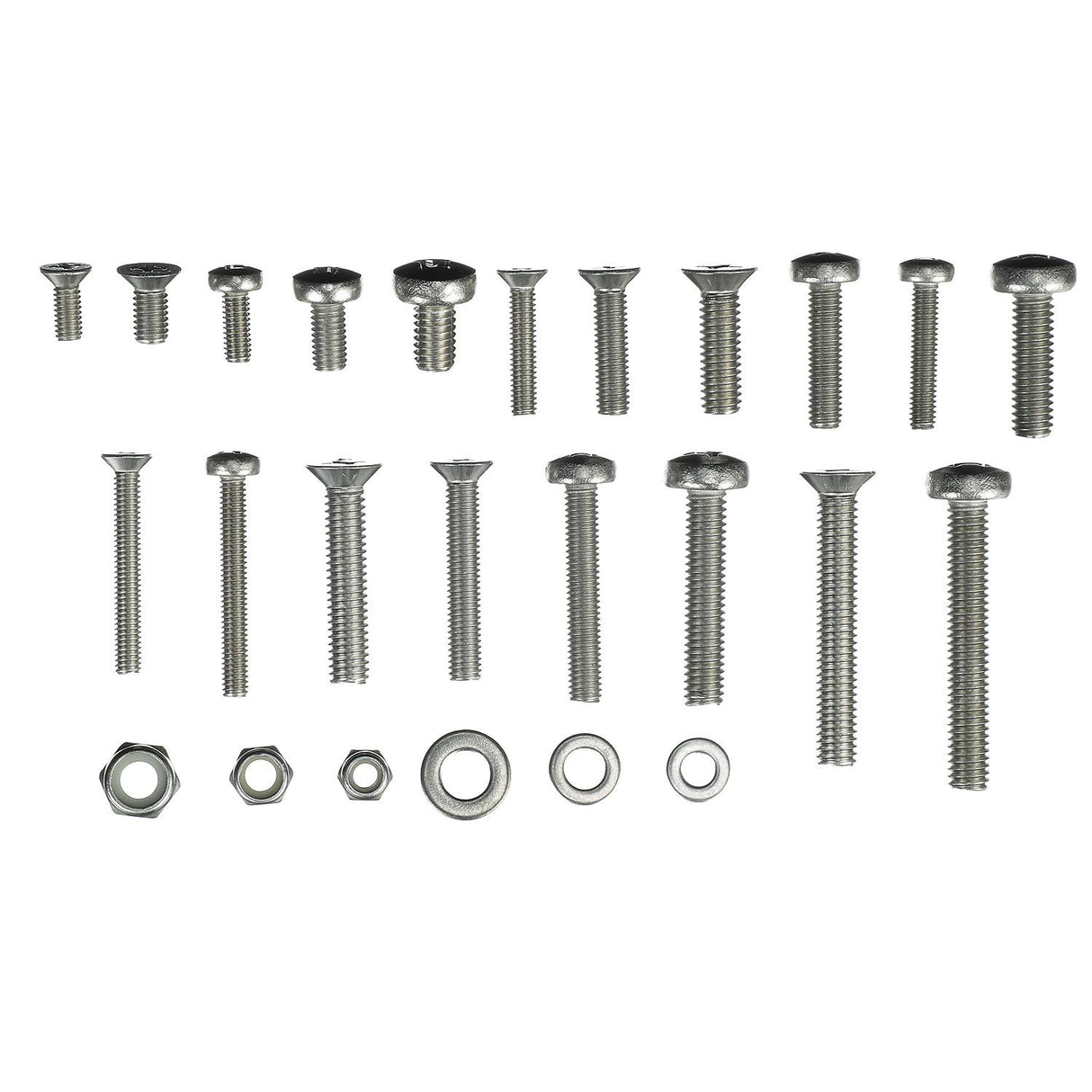 Seachoice Stainless Steel Metric Machine Screw Kit, 240 Piece, Includes M4, M5 and M6 Screws of Various Lengths