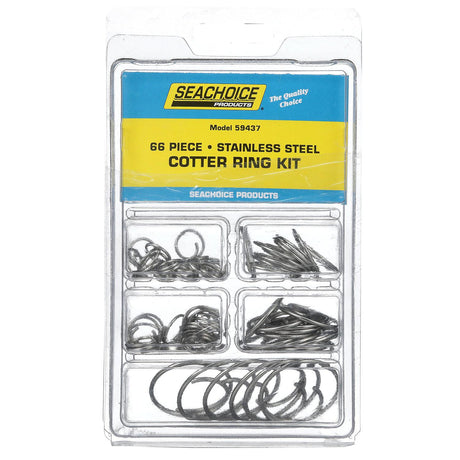 Seachoice Stainless Steel Cotter Ring Kit, 66 Piece, All Popular Sizes
