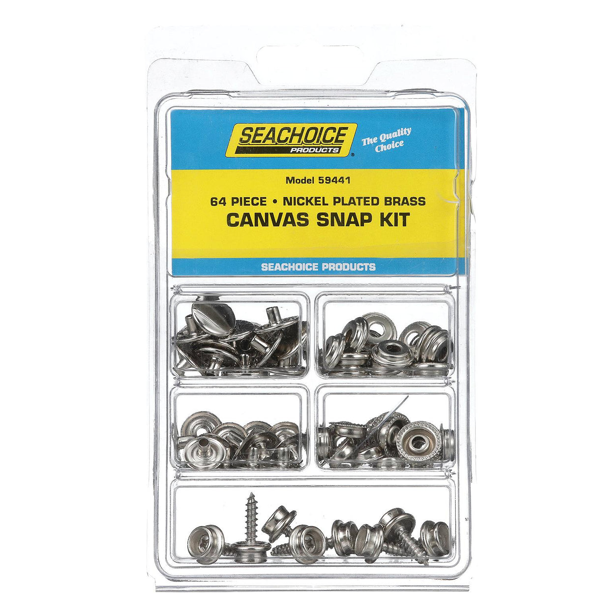 Seachoice 64-Piece Canvas Snap Kit With Tool, For Boat Covers and Canvas Covers