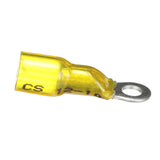 Seachoice Marine Grade Heat-Shrinkable Ring Terminal, Fits #10 Stud, 12-10 Wire Range, Yellow, Pack of 25