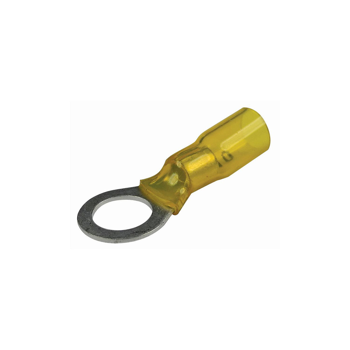 Seachoice 60071 Heat Shrink Ring Terminal 3-to-1, Marine Grade Heat-Shrinkable Ring Terminals, Yellow, Pack of 25, Fits 3/8 in. Stud, 12-10 Wire Range