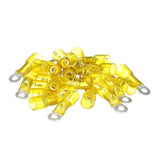 Seachoice 60071 Heat Shrink Ring Terminal 3-to-1, Marine Grade Heat-Shrinkable Ring Terminals, Yellow, Pack of 25, Fits 3/8 in. Stud, 12-10 Wire Range