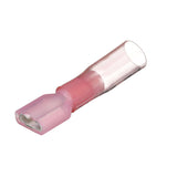 Seachoice Heat Shrink Insulated Disconnect, Marine Grade Heat-Shrinkable Female Disconnect Terminals, Red, Pack of 25, 22-18 Wire Range