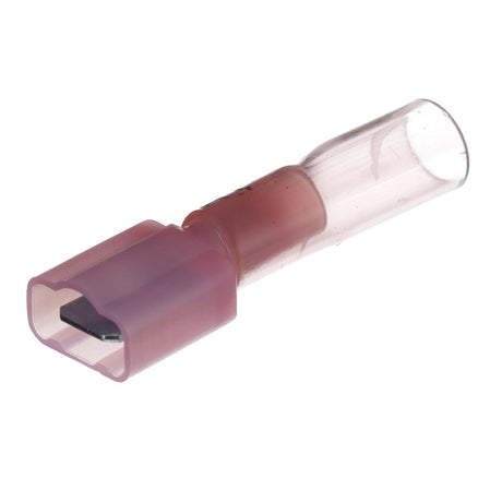 Seachoice Heat Shrink Insulated Disconnect, Marine Grade Heat-Shrinkable Male Disconnect Terminals, Red, Pack of 25, 22-18 Wire Range