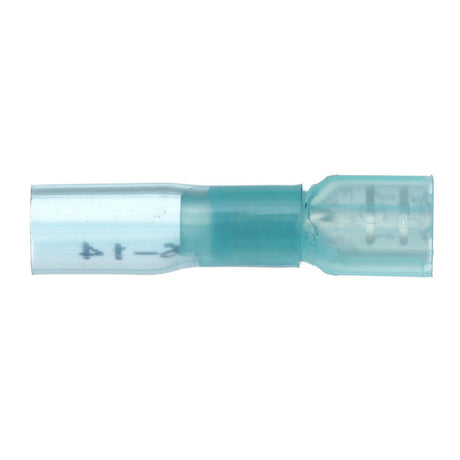 Seachoice 60291 Heat Shrink Insulated Disconnect, Marine Grade Heat-Shrinkable Female Disconnect Terminals, Blue, Pack of 25, 16-14 Wire Range