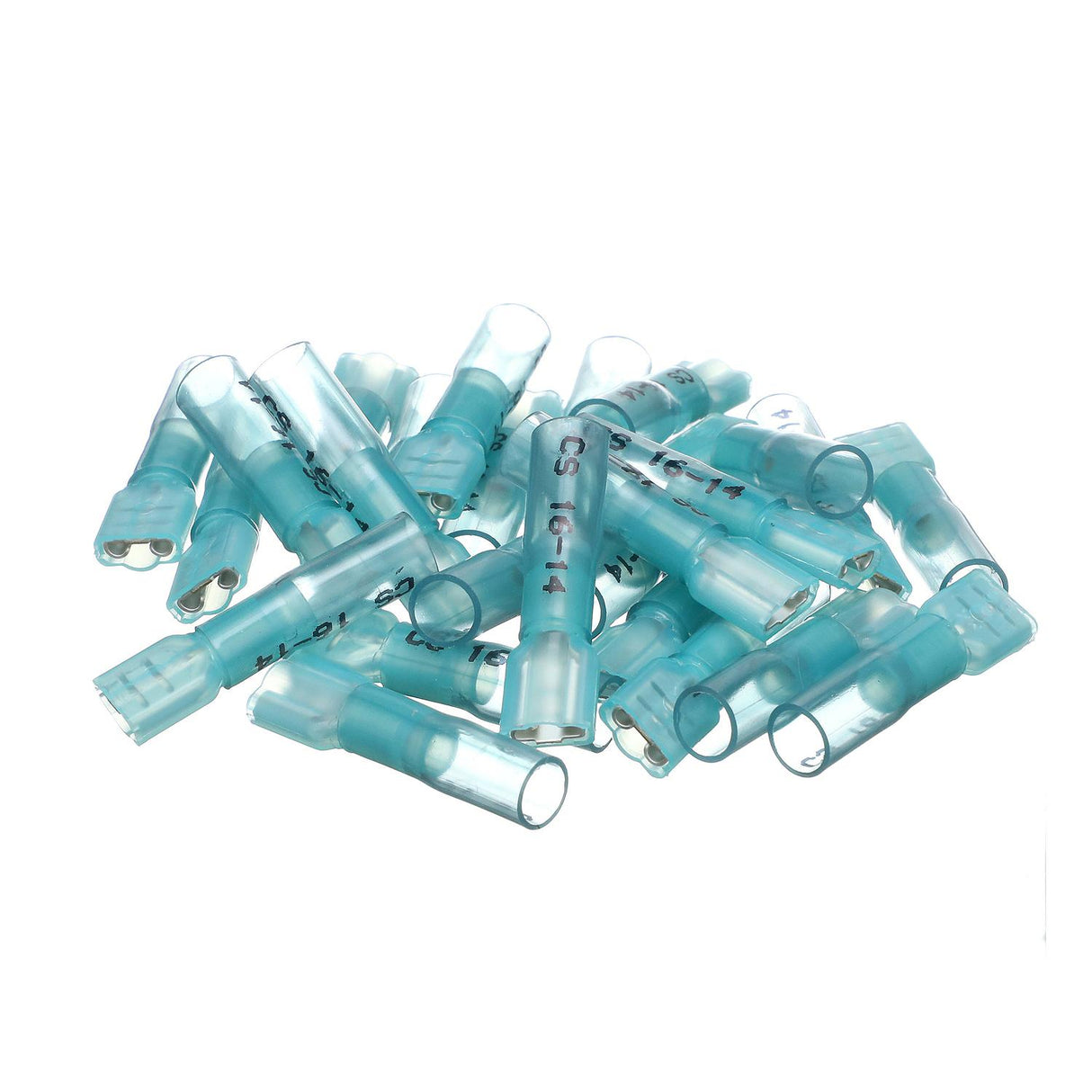 Seachoice 60291 Heat Shrink Insulated Disconnect, Marine Grade Heat-Shrinkable Female Disconnect Terminals, Blue, Pack of 25, 16-14 Wire Range