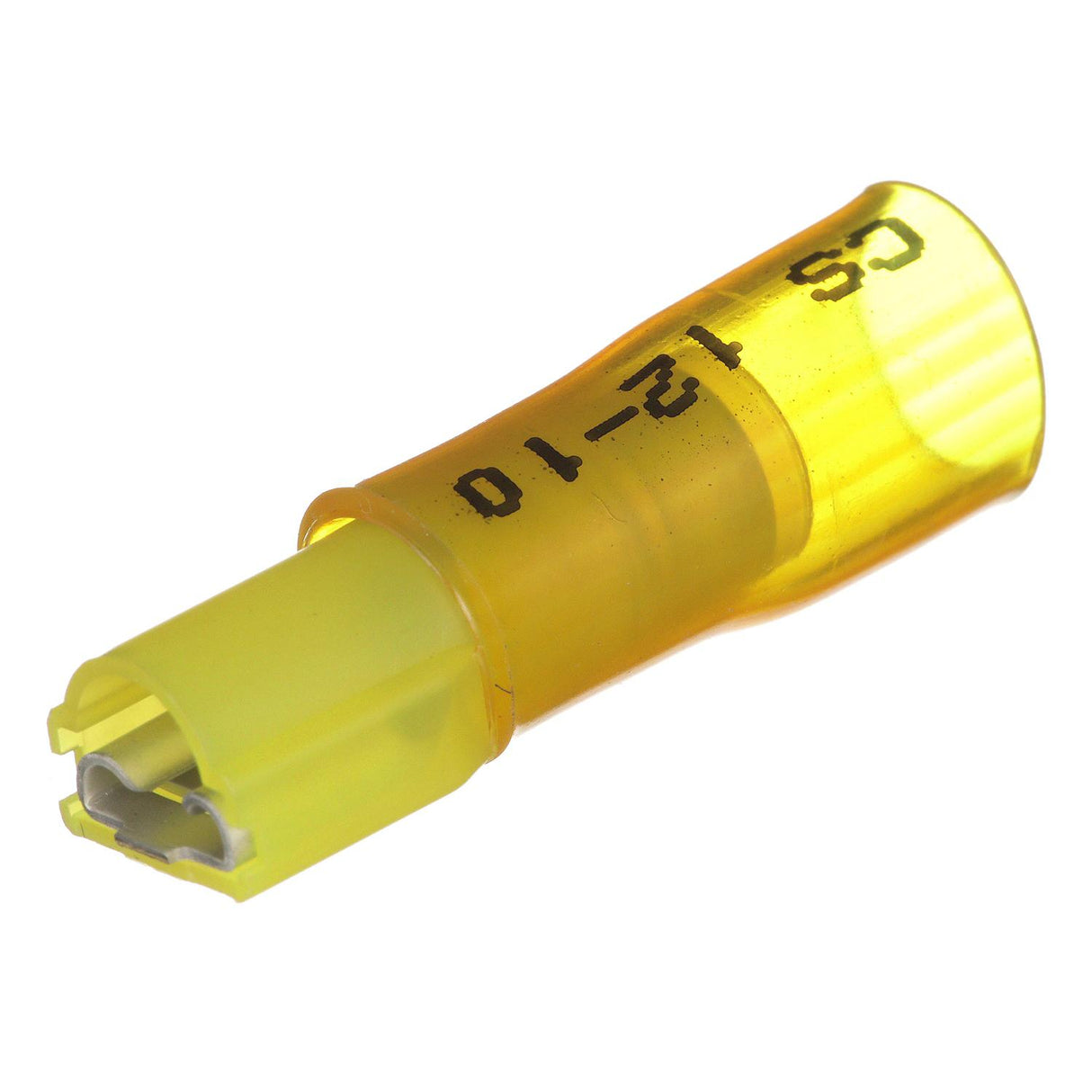 Seachoice Heat Shrink Insulated Disconnect, Marine Grade Heat-Shrinkable Female Disconnect Terminals, Yellow, Pack of 25, 12-10 Wire Range