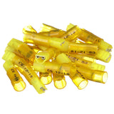 Seachoice Heat Shrink Insulated Disconnect, Marine Grade Heat-Shrinkable Female Disconnect Terminals, Yellow, Pack of 25, 12-10 Wire Range