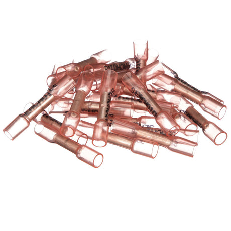 Seachoice Heat Shrink Butt Connector, Marine Grade Heat-Shrinkable Butt Splices, Red, Pack of 100, 22-18 Wire Range