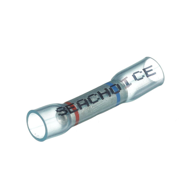 Seachoice Step Down 3-to-1 Heat Shrink Butt Connector, Marine Grade Heat-Shrinkable Butt Splices, Blue, Pack of 10, 22-18 to 16-14 Wire Range