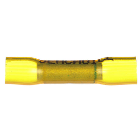 Seachoice Step Down 3-to-1 Heat Shrink Butt Connector, Marine Grade Heat-Shrinkable Butt Splices, Yellow, Pack of 10, 16-14 to 12-10 Wire Range