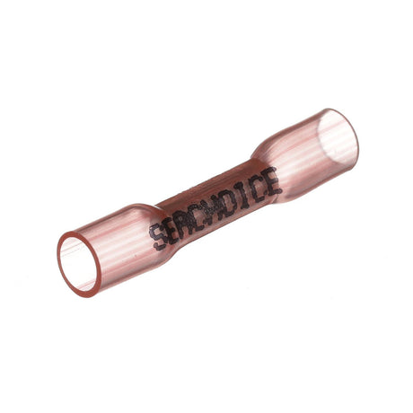 Seachoice 3-to-1 Heat Shrink Butt Connector, Marine Grade Heat-Shrinkable Butt Splices, Red, Pack of 500, 22-18 Wire Range