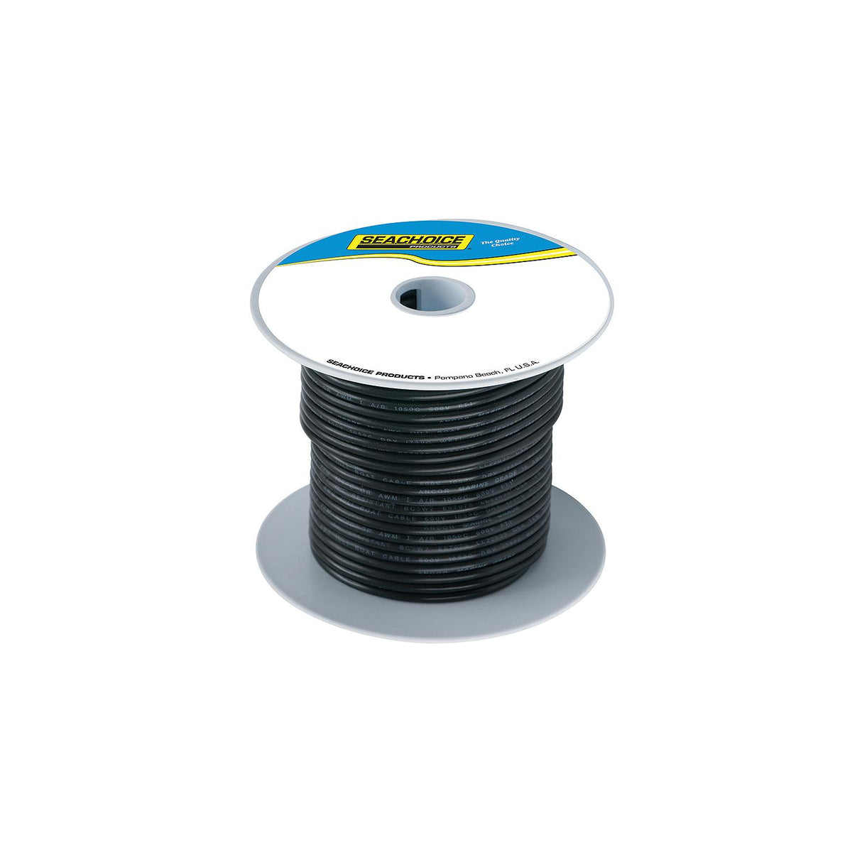 Seachoice 63008 Tinned Copper Marine Wire, 2 AWG, Black, 100'