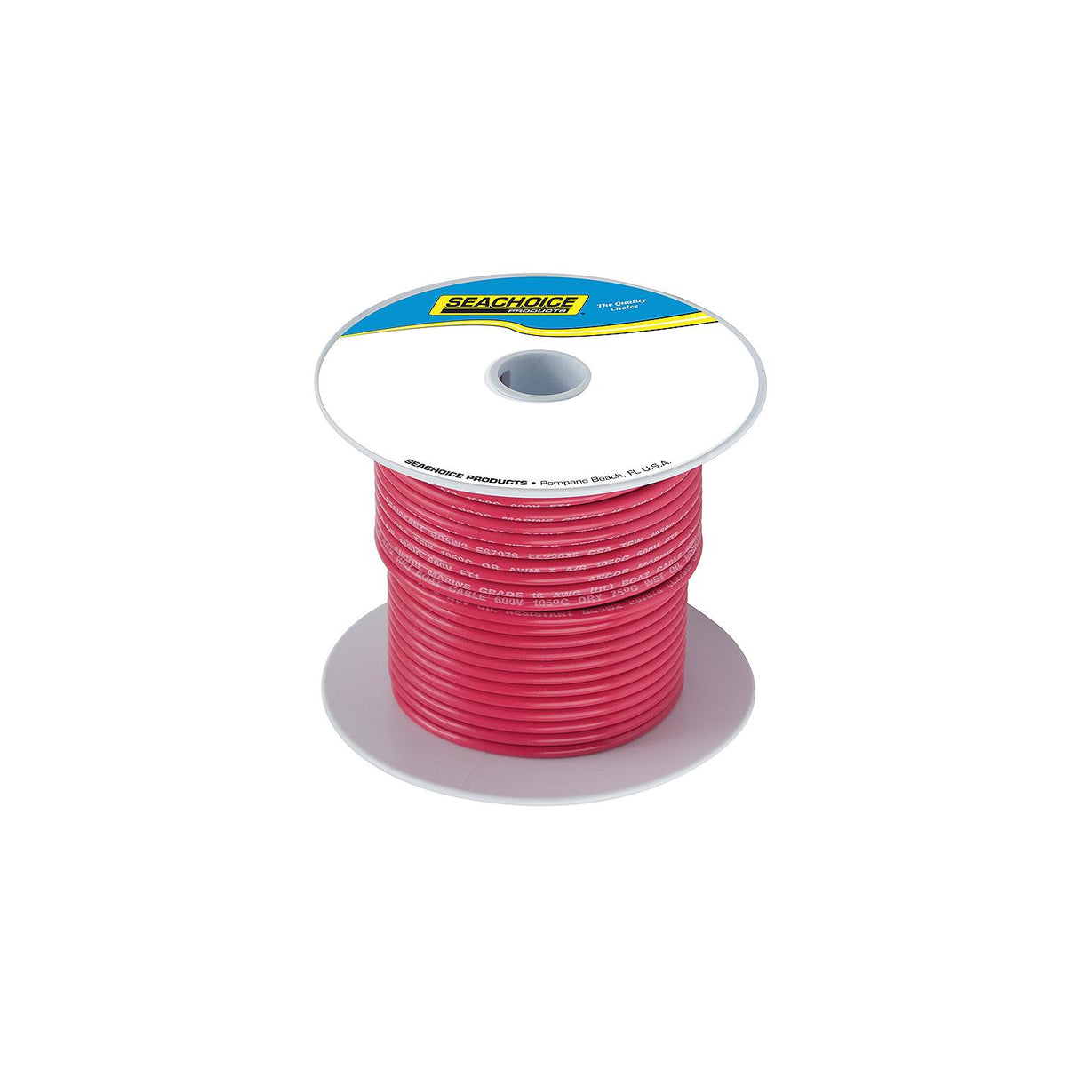 Seachoice 63124 Tinned Copper Marine Wire, 16 AWG, Red, 100'