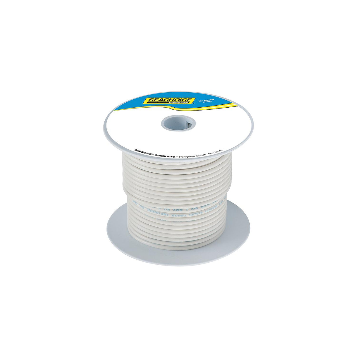 Seachoice 63089 Tinned Copper Marine Wire, 12 AWG, White, 100'