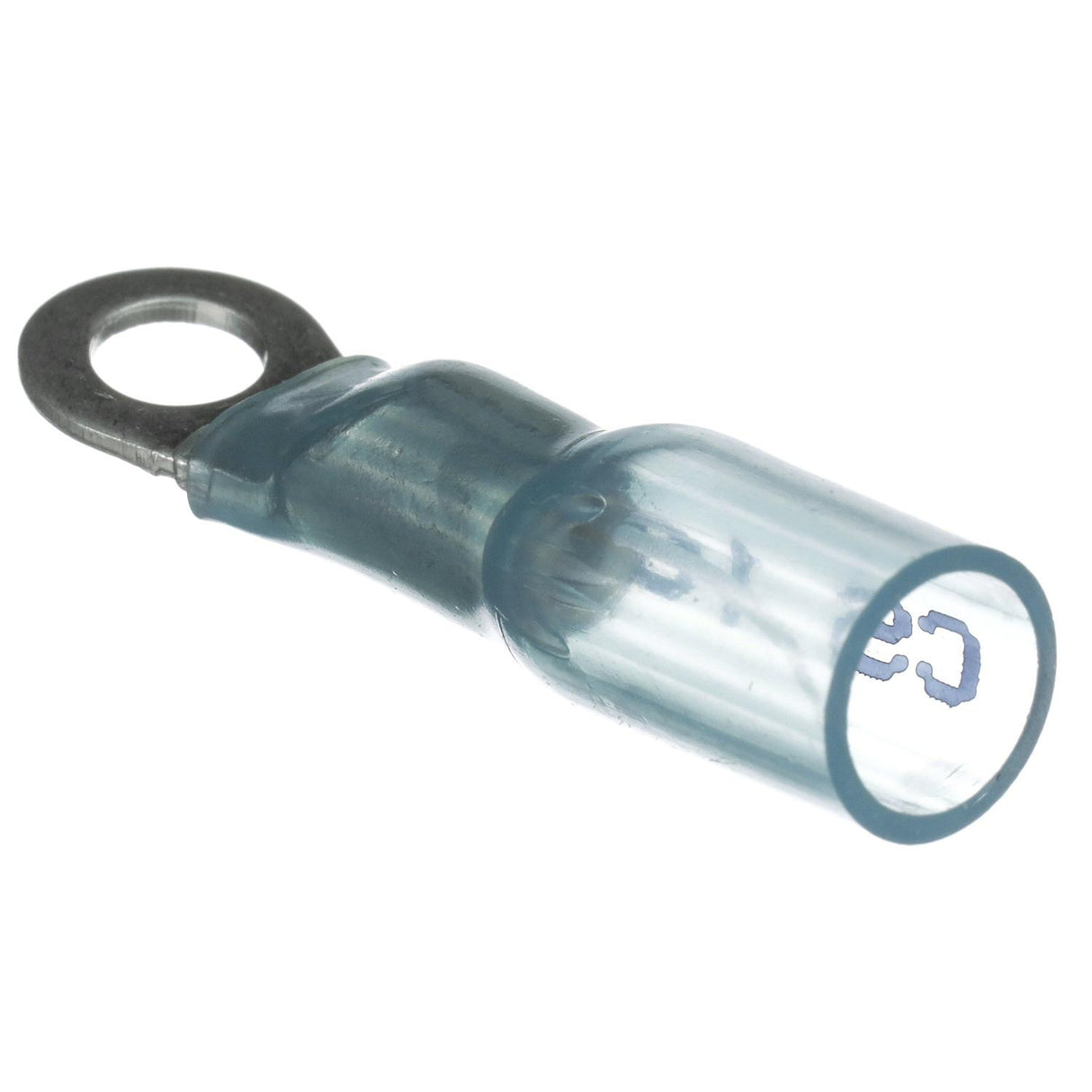 Seachoice 63821 Heat Shrink Ring Terminal, Marine Grade Heat-Shrinkable Ring Terminals, Blue, Pack of 100, Fits #8 Stud, 16-14 Wire Range