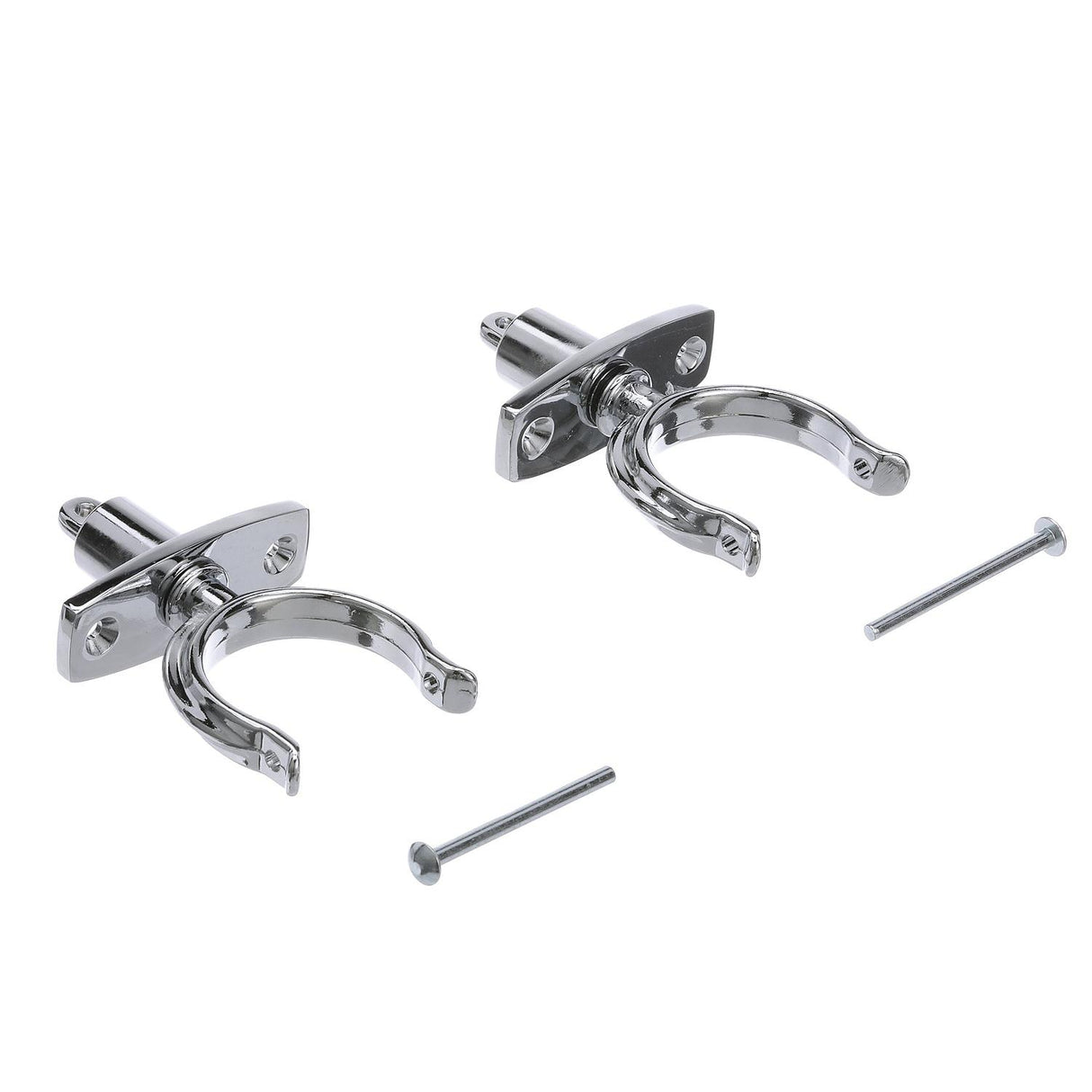Seachoice Top-Mount Rowlock Set, Chrome-Plated Zinc, Includes 2 Rowlocks w/ Locking Pins and Sockets
