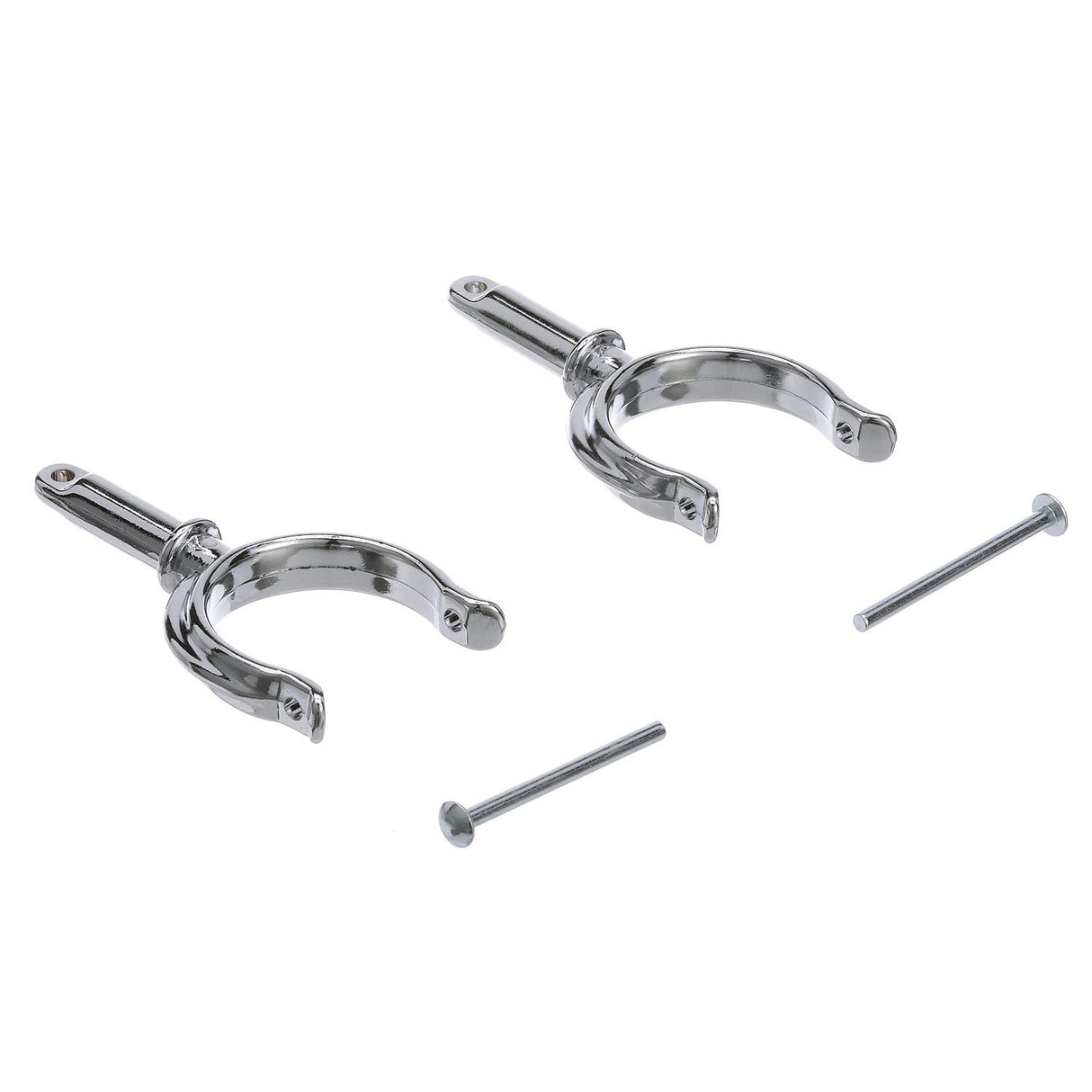 Seachoice Top-Mount Rowlock Horns Set, Chrome-Plated Zinc, Includes 2 Rowlocks w/ Locking Pins