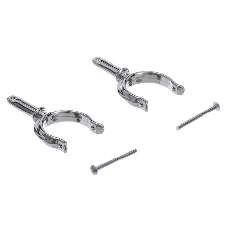 Seachoice Top-Mount Rowlock Horns Set, Chrome-Plated Zinc, Includes 2 Rowlocks w/ Locking Pins