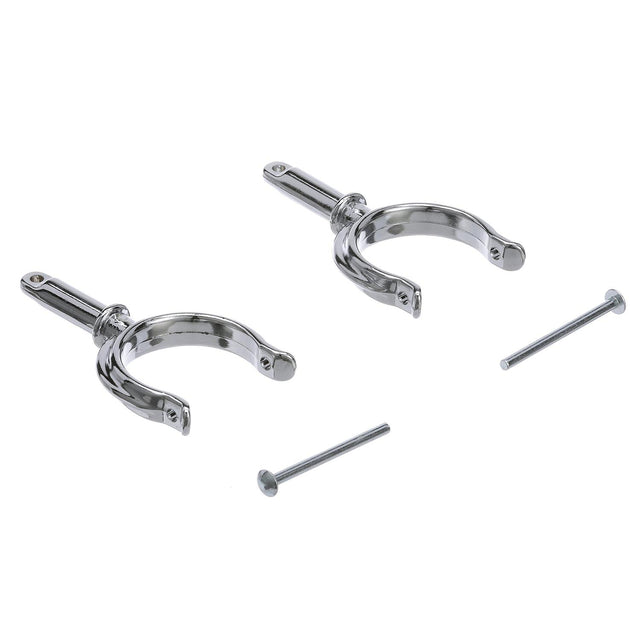 Seachoice Top-Mount Rowlock Horns Set, Chrome-Plated Zinc, Includes 2 Rowlocks w/ Locking Pins