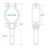 Seachoice Zinc-Plated Steel Clamp-On Oar Locks, Set of 2
